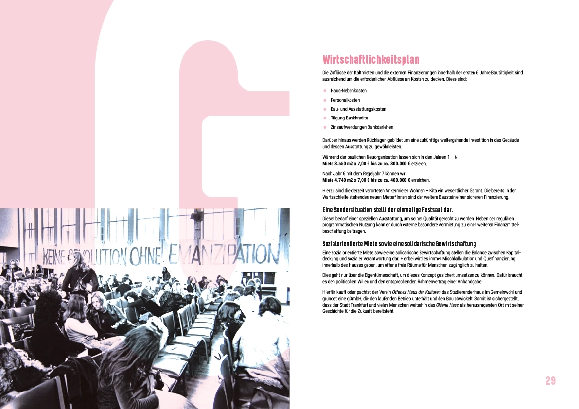 Offenes-Haus: Umsetzungskonzept 2021: Witschaftlichkeitsplan - Doppelseite