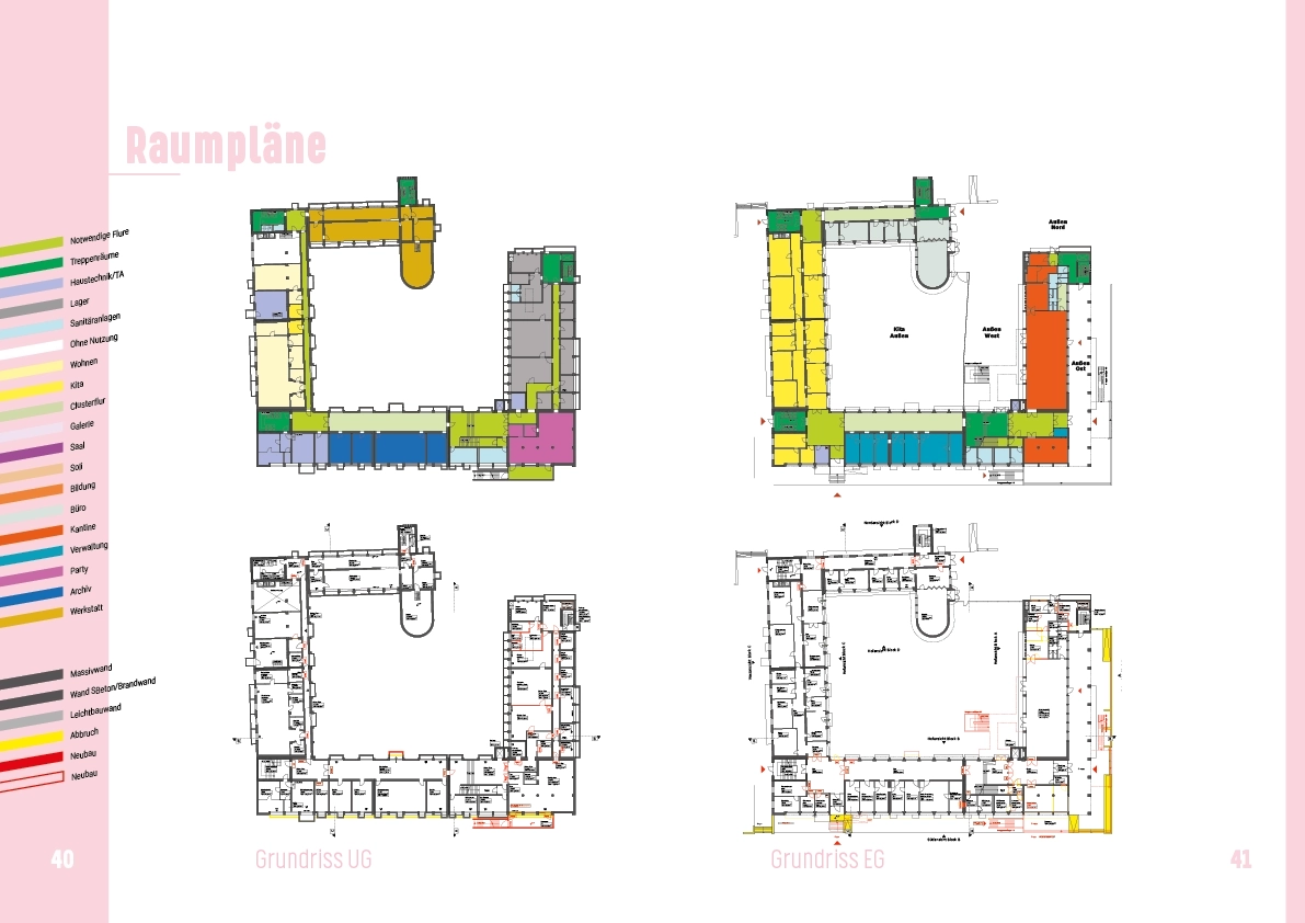 Offenes-Haus: Umsetzungskonzept 2021: Raumpläne - Doppelseite