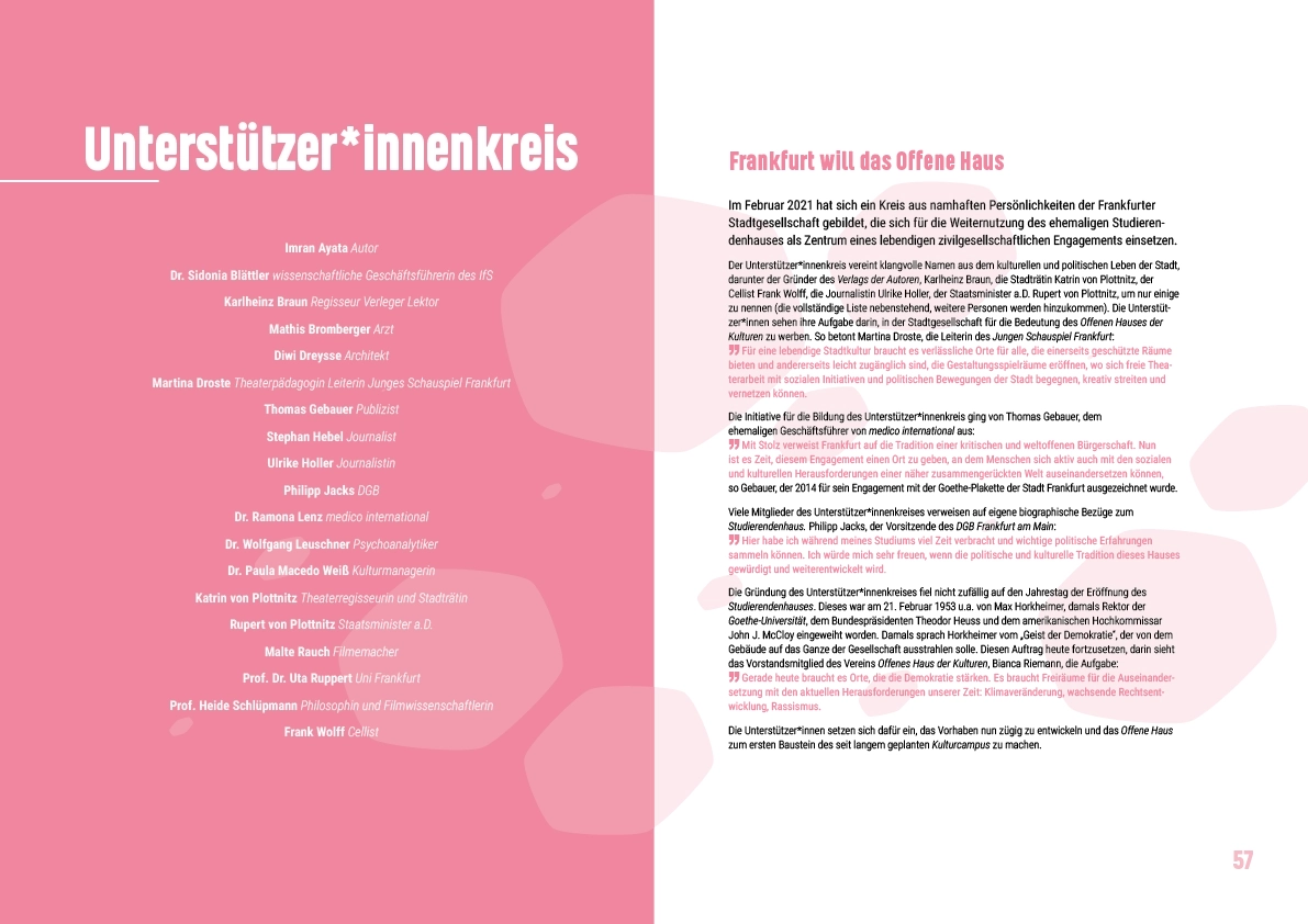 Offenes-Haus: Umsetzungskonzept 2021: Unterstuetzerinnenkreis - Doppelseite