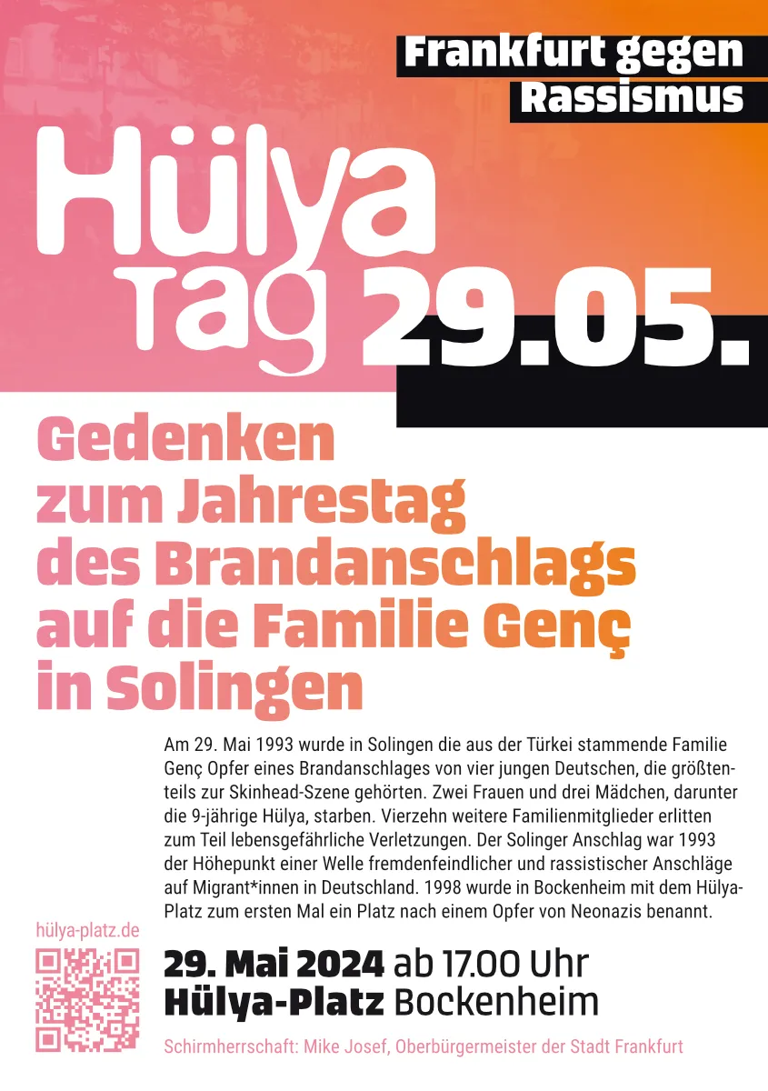 Hülya-Tag 29.05. – Frankfurt gegen Rassismus 2024: Flyer