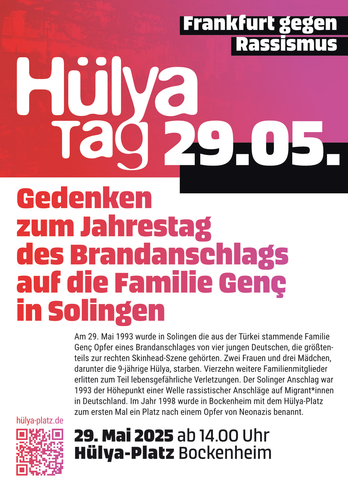 Hülya-Tag 29.05. – Frankfurt gegen Rassismus 2025: Flyer
