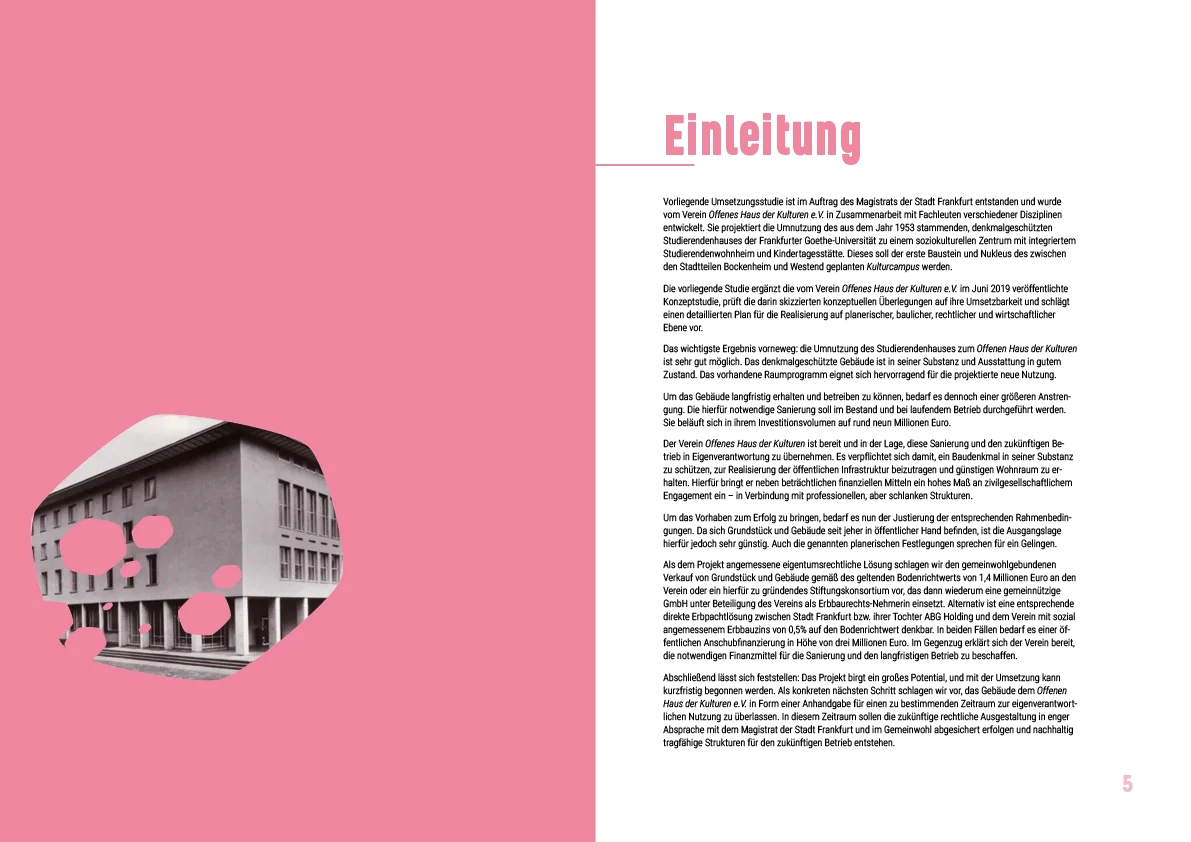 Offenes-Haus: Umsetzungskonzept 2021: Einleitung - Doppelseite