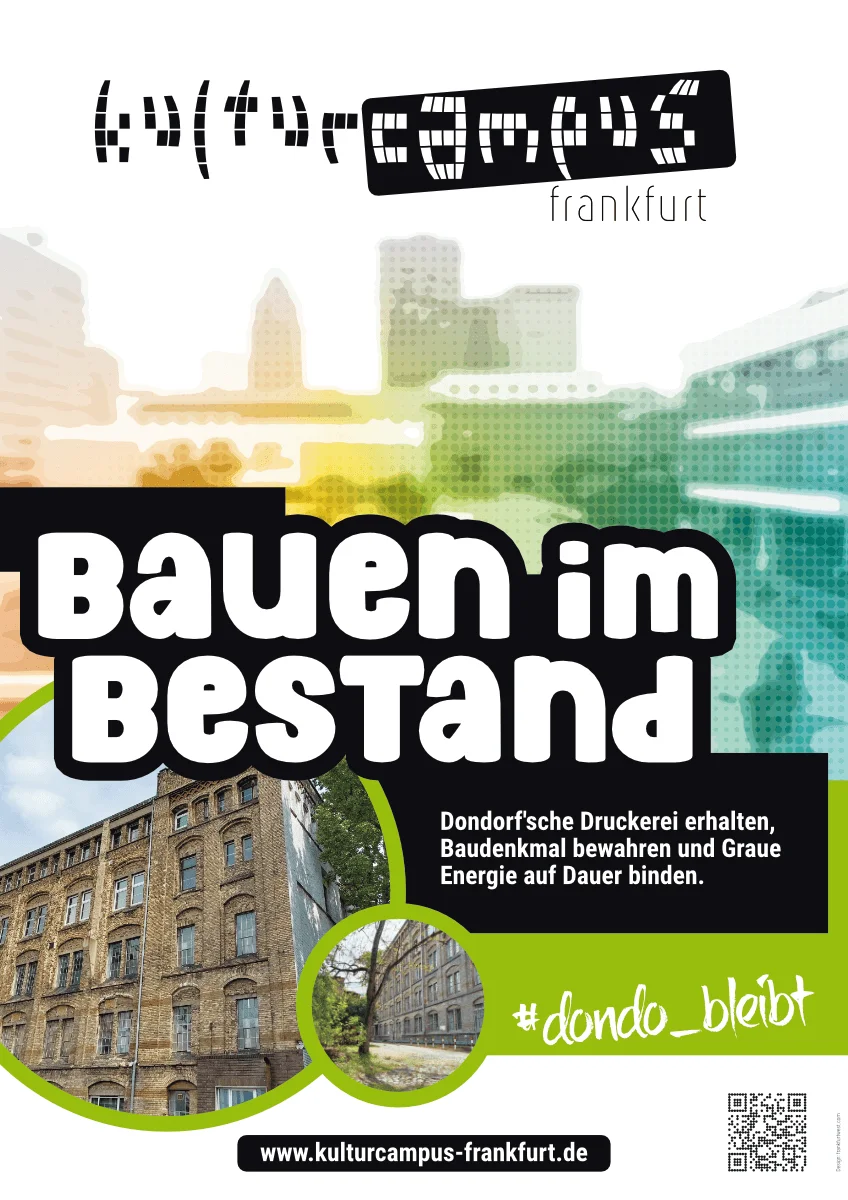 Kulturcampus Frankfurt: Kampagne: Plakat Bauen im Bestand